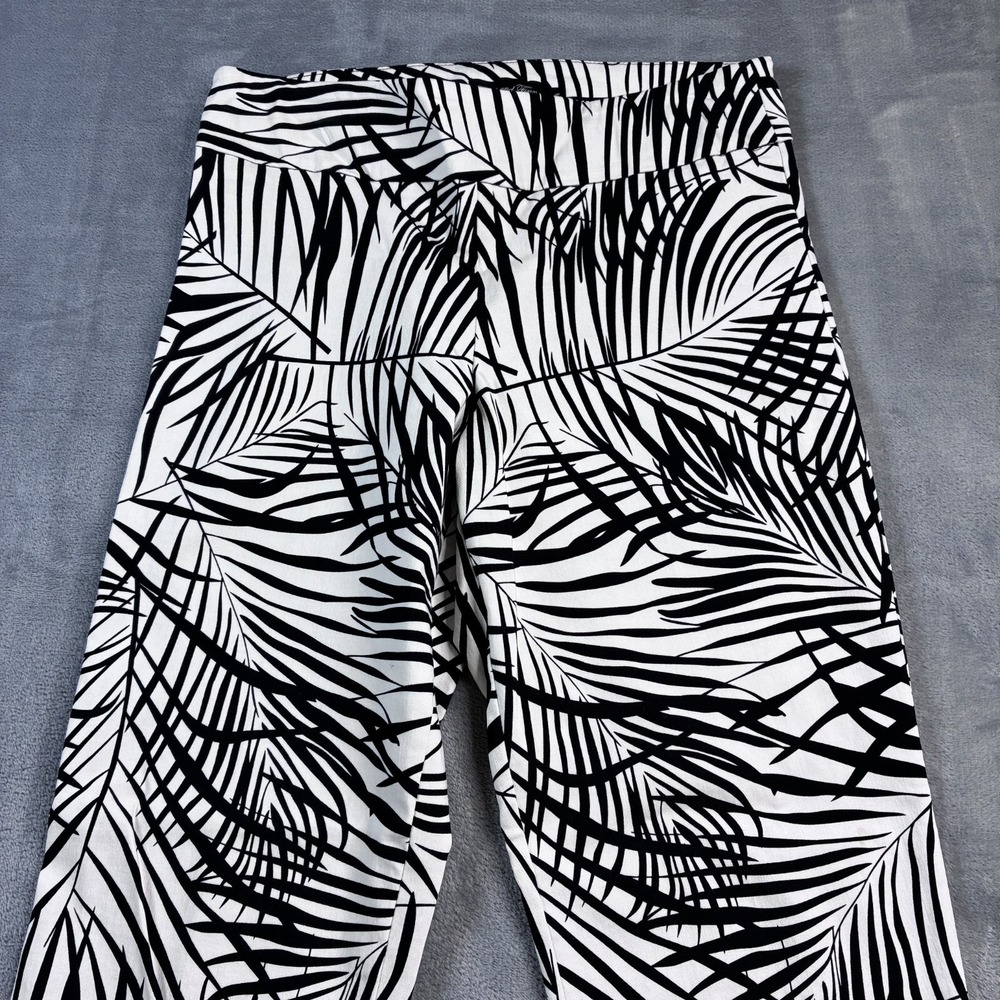 Estelle and Finn Black White Ankle Trousers Women's Size 6 Palm Print Made in NY - Picture 3 of 16
